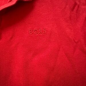 Red Hugo boss polo shirt, size medium